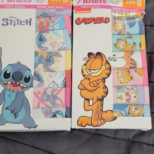 Stitch And Garfield Kids Briefs 7-Pack Each size 6